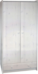 Šatní skříň dany 2d1s - borovice/bílé moření