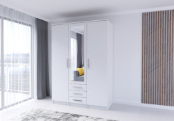 Šatní skříň Iveta 3D Barva korpusu: Bílá, Rozměry: 150 cm