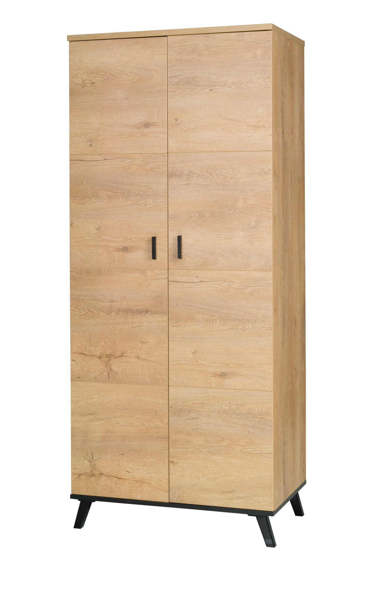 Šatní skříň  John 1 Barva korpusu: Dub - lefkas + černá