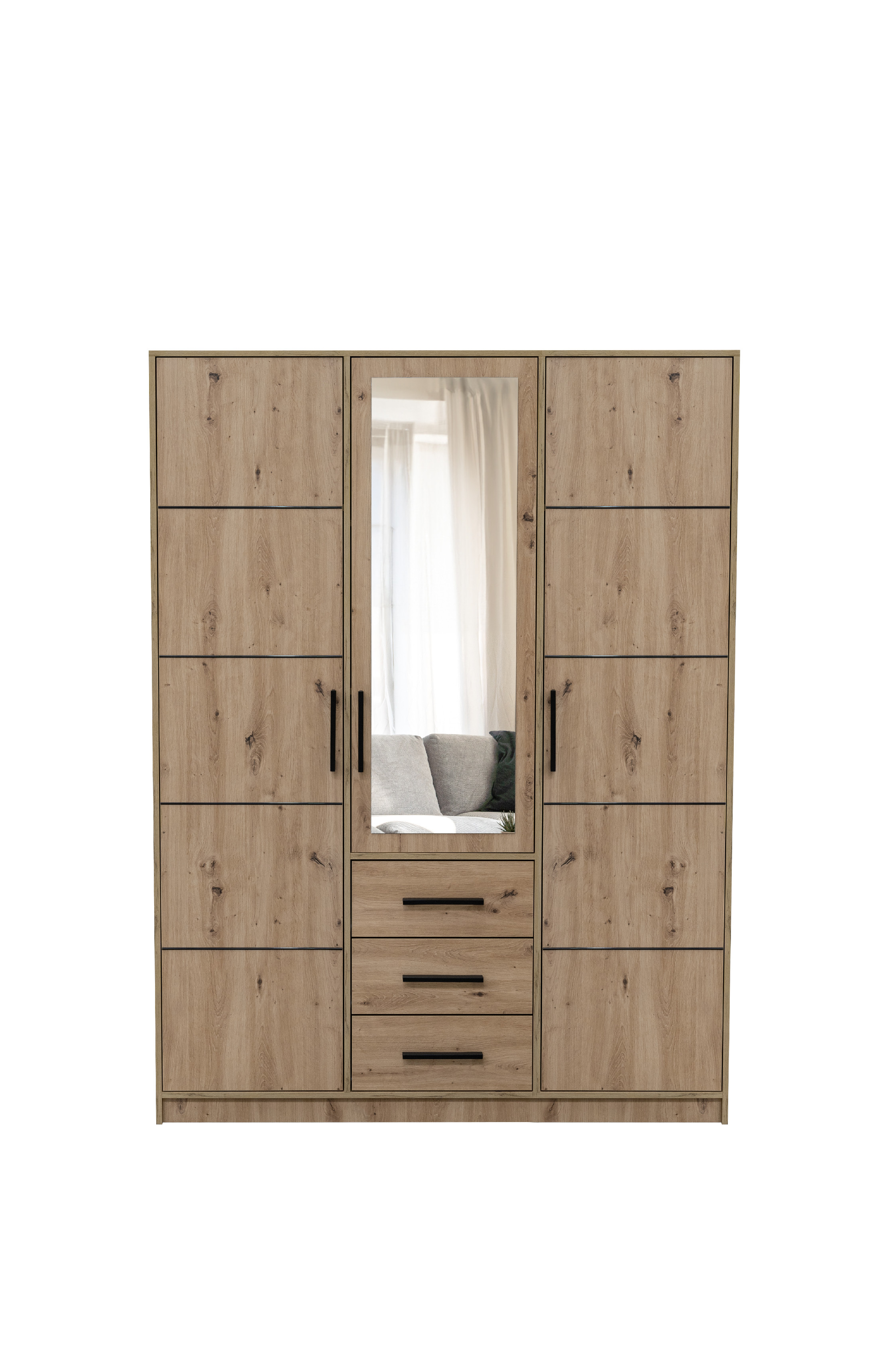 Šatní skříň Kos D3 Barva korpusu: Dub - Artisan, Rozměry: 150 cm, Dveře: Dub-Artisan