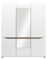 Šatní skříň lionel 3d - dub sonoma truflový/bílý lesk