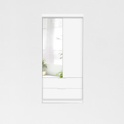 Šatní skříň Majorka Barva korpusu: Bílá, Rozměry: 105 cm, Dveře: Bílá + zrcadlo