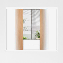 Šatní skříň Majorka Barva korpusu: Bílá, Rozměry: 250 cm, Dveře: Bílá + zrcadlo