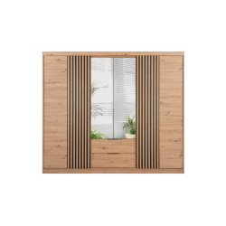 Šatní skříň Majorka Barva korpusu: Dub artisan, Rozměry: 250 cm, Dveře: Dub artisan + zrcadlo
