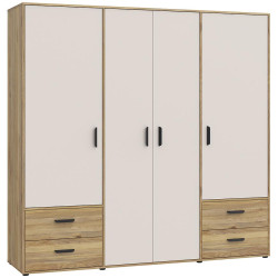 Šatní skříň Mokkaro MOKS841-M802 písek/dub mauvella