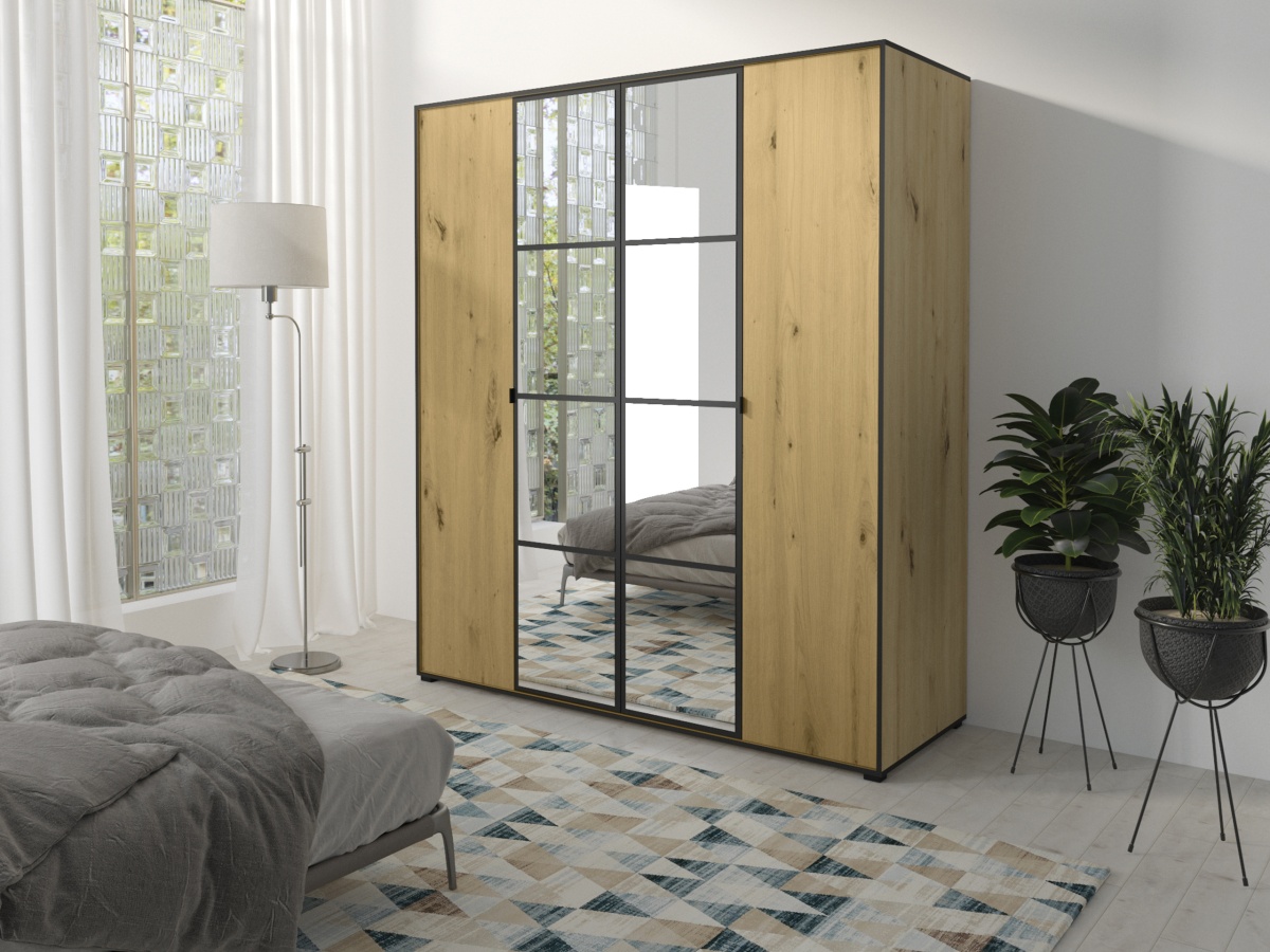 Šatní skříň Oslo I Barva korpusu: Dub - Artisan, Rozměry: 180 cm