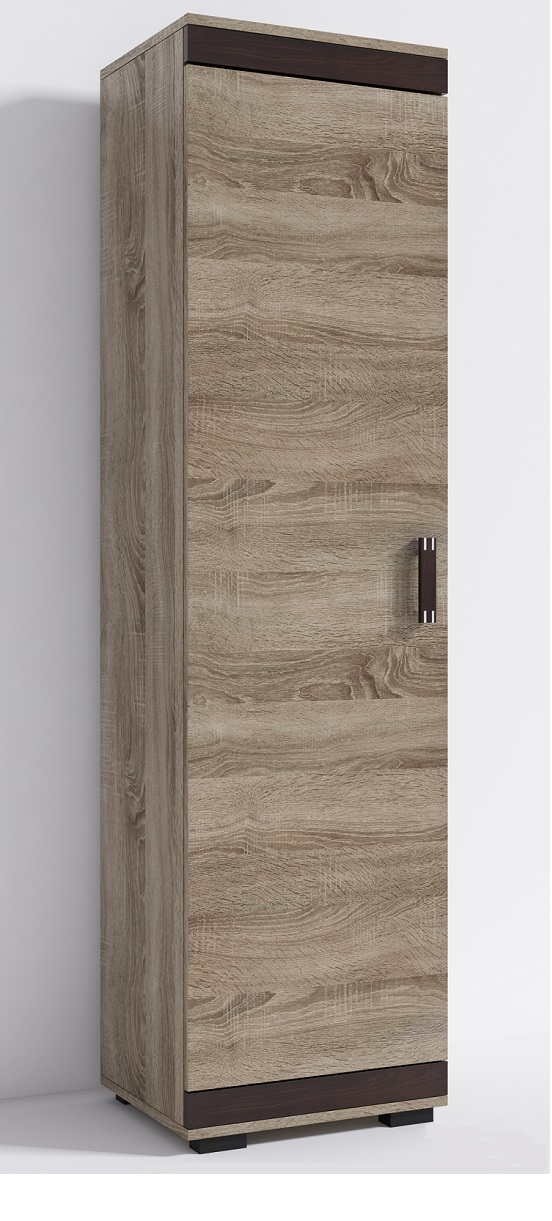 Šatní skříň P3 Barva korpusu: Šedá, Lišta: Wenge, Barva dvířek: Šedá