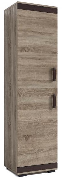 Šatní skříň P4 Barva korpusu: Šedá, Lišta: Wenge, Barva dvířek: Šedá