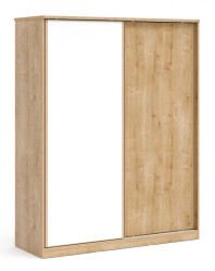 Šatní skříň s posuvnými dveřmi a zrcadlem cody - dub