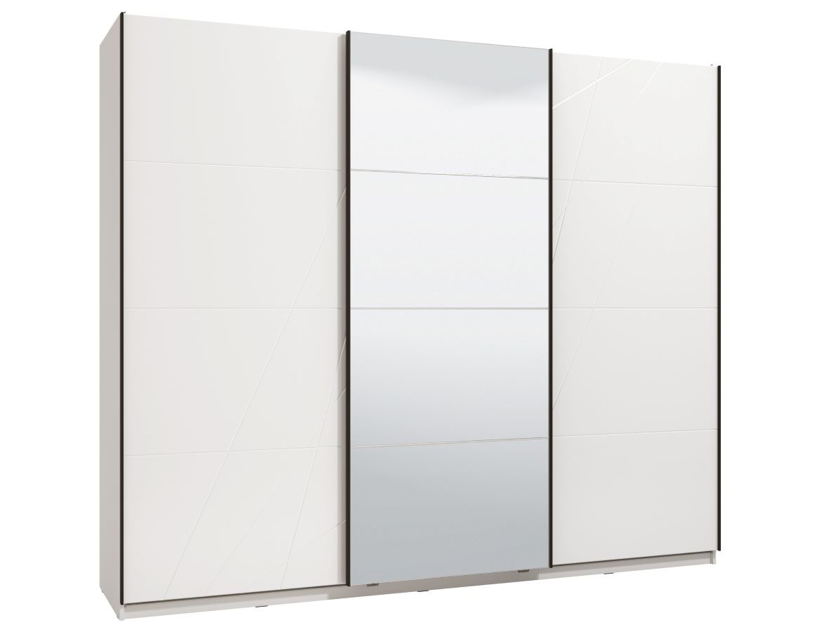 Šatní skříň s posuvnými dveřmi aubrey 270 - bílá/lesk
