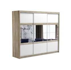 Šatní skříň Salwador Barva korpusu: Dub - canyon, Rozměry: 250 cm, Dveře: Bílé