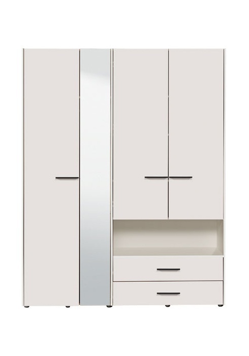 Šatní skříň se zrcadlem samuel 4d - bílá