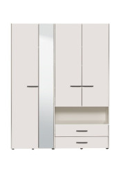Šatní skříň se zrcadlem samuel 4d - bílá