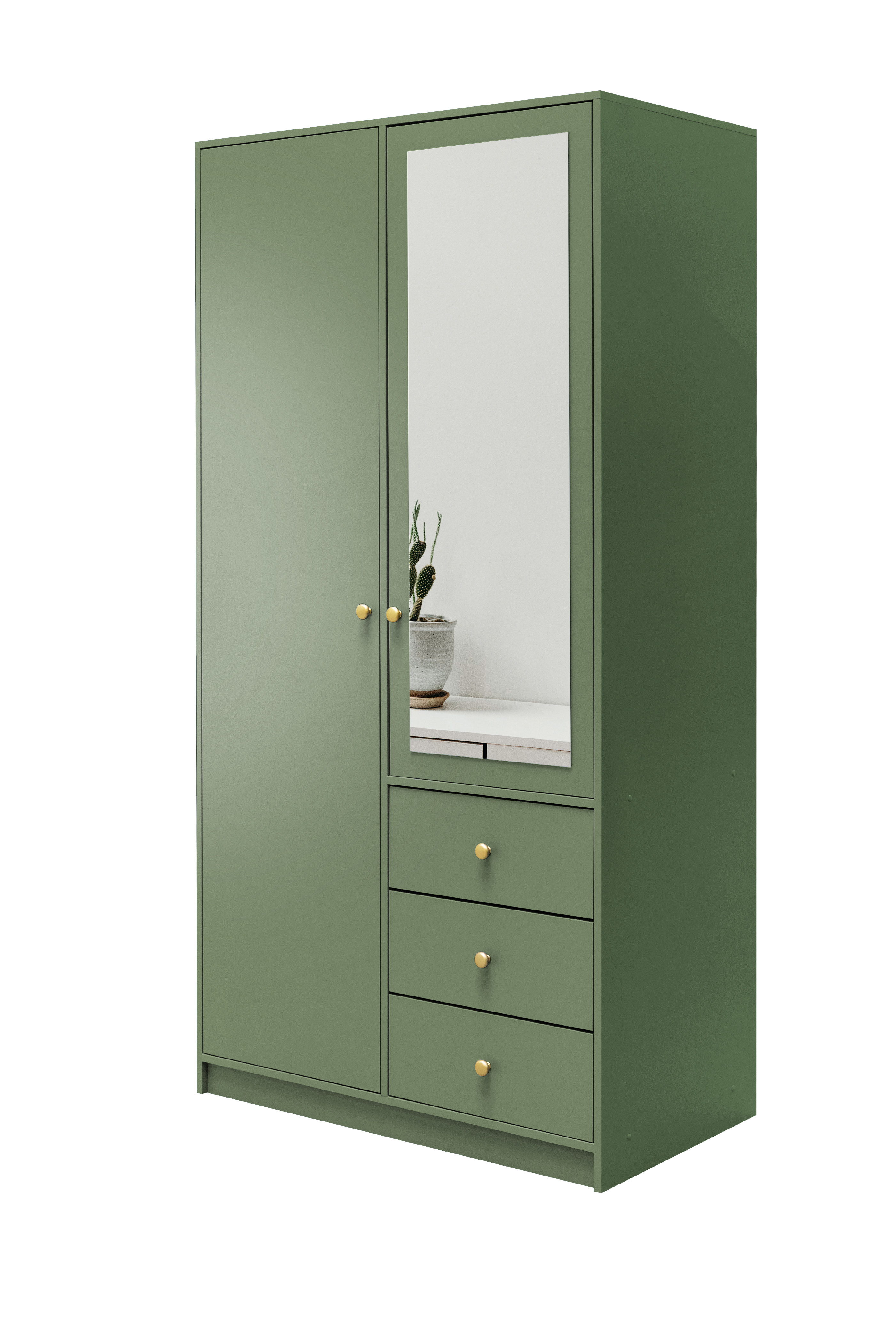 Šatní skříň Siena D2 Barva korpusu: Zelená, Rozměry: 100 cm