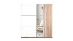 Šatní skříň Sintra Barva korpusu: Dub wotan, Rozměry: 203 cm, Dveře: Bílé