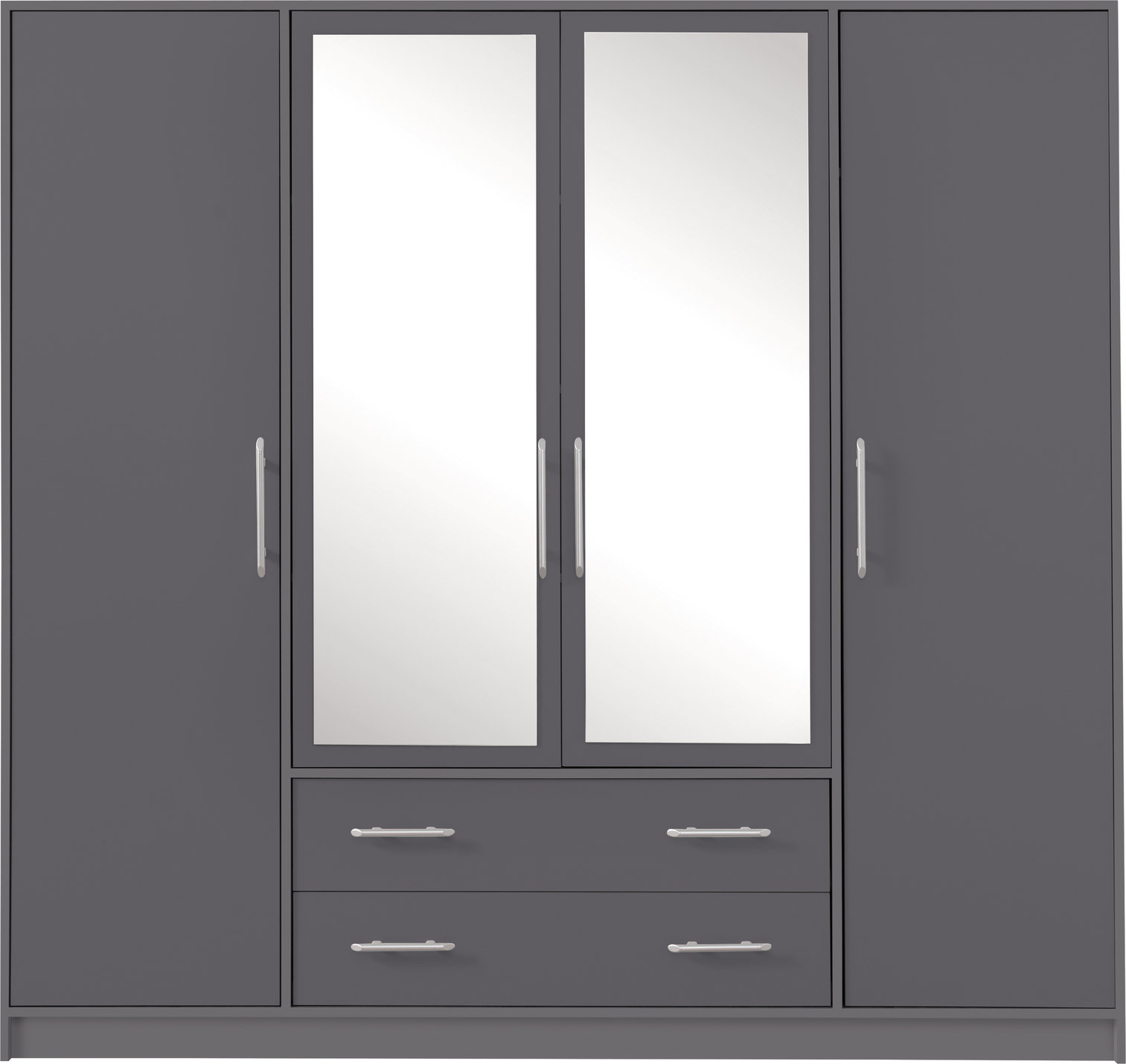 Šatní skříň Smart SR1 Varianta: Se zrcadlem, Barva korpusu + barva dveří: Antracit