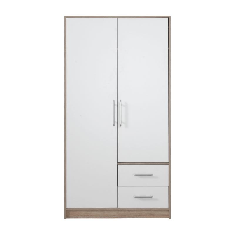 Šatní skříň Smart SR3 Dveře: Dub sonoma / Bílá, Varianta: Bez zrcadla