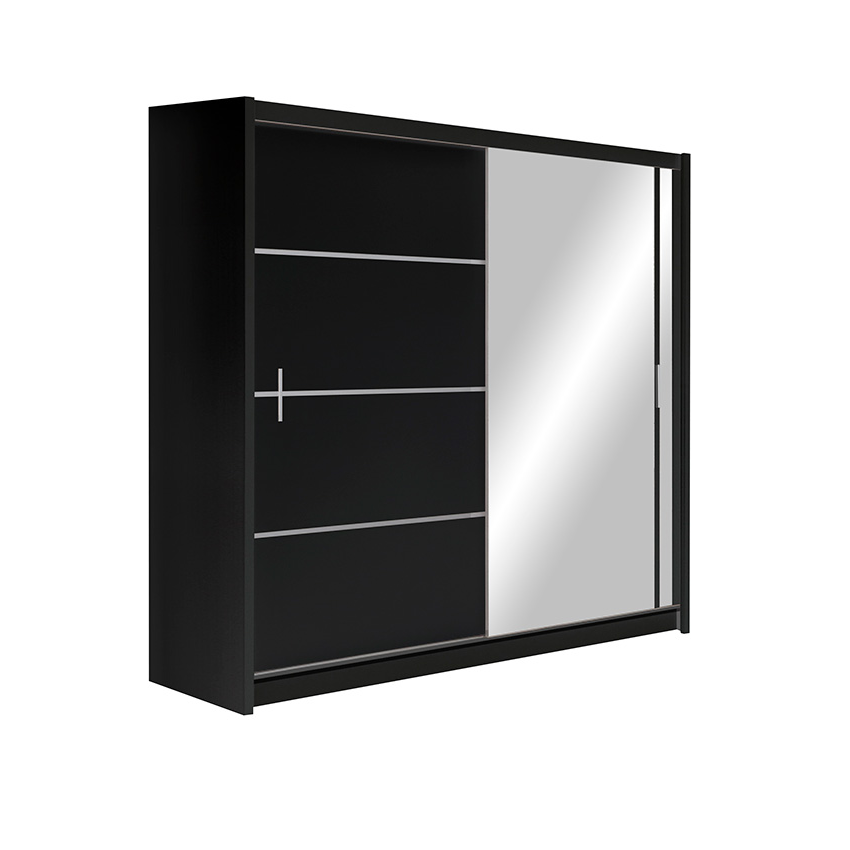 Šatní skříň Vista Barva korpusu: Černá, Rozměry: 203 cm