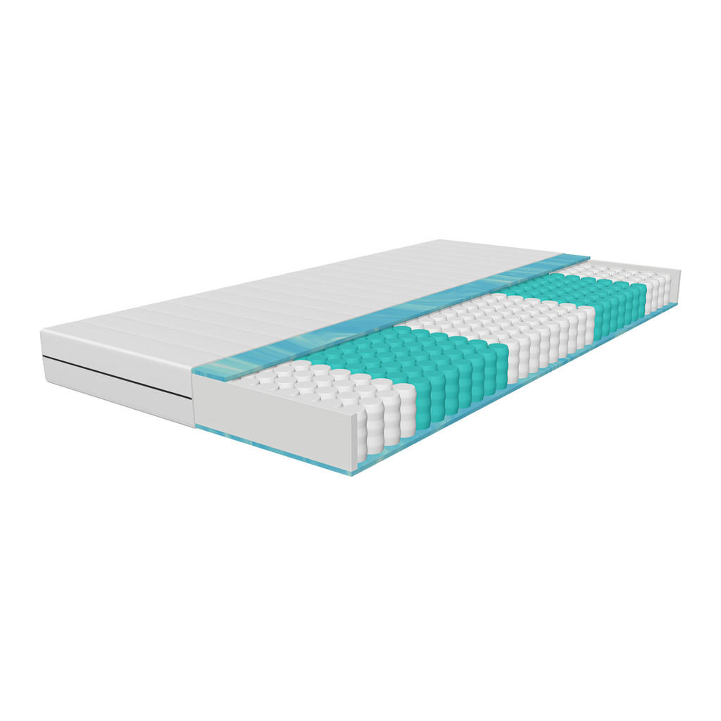 Schlaftroll MATRACE 100x200 cm s taškovými pružinami – 7 zón – H2 – výška 21 cm – ergonomická a prodyšná