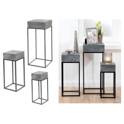 SCHODY NA KVĚTINY, kámen, kov, 30/70/30 cm