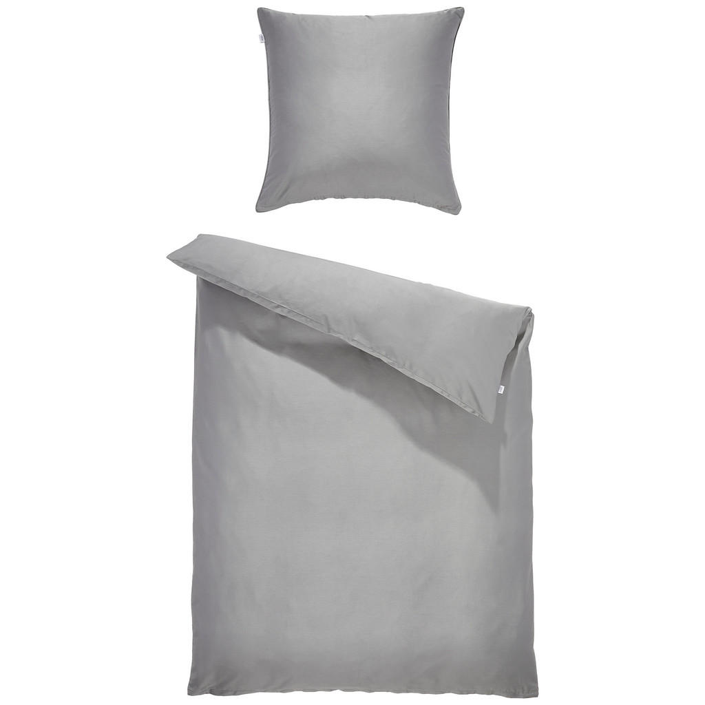 Schöner Wohnen POVLEČENÍ, satén, šedá, 135/200 cm