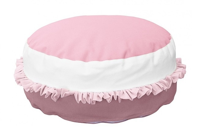 Sedací polštář - růžová / bílá