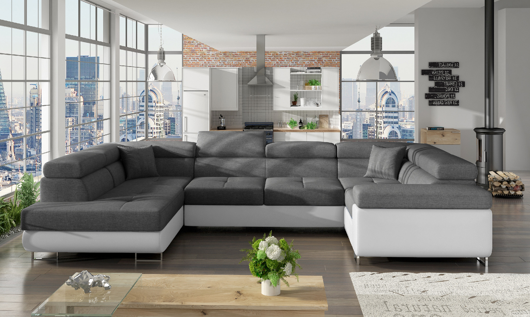 Sedací souprava Letto Provedení: Levá U, látka: Sawana 05/ Soft 17