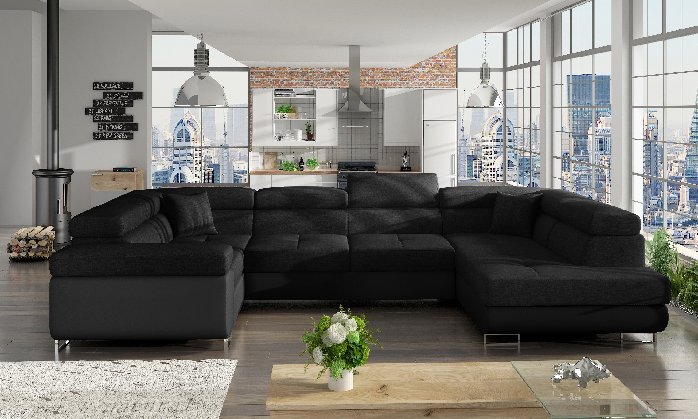 Sedací souprava Letto Provedení: Pravá U, látka: Sawana 14/ Soft 11