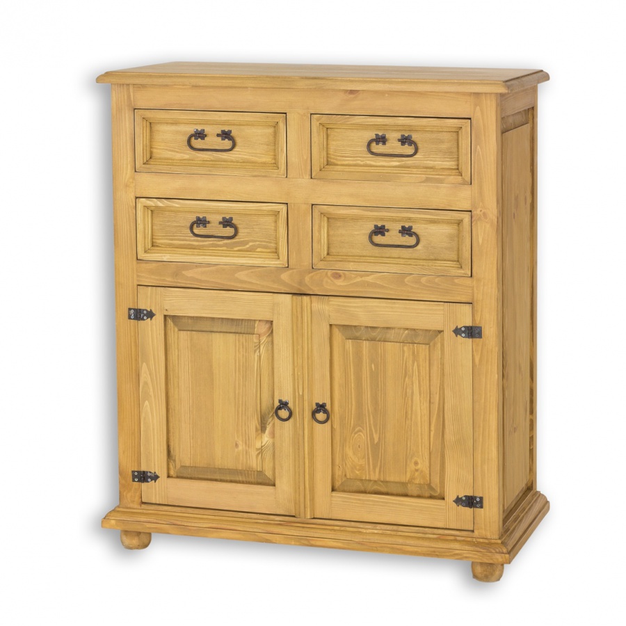 Selská komoda z masivu com 07 - k09 přírodní borovice