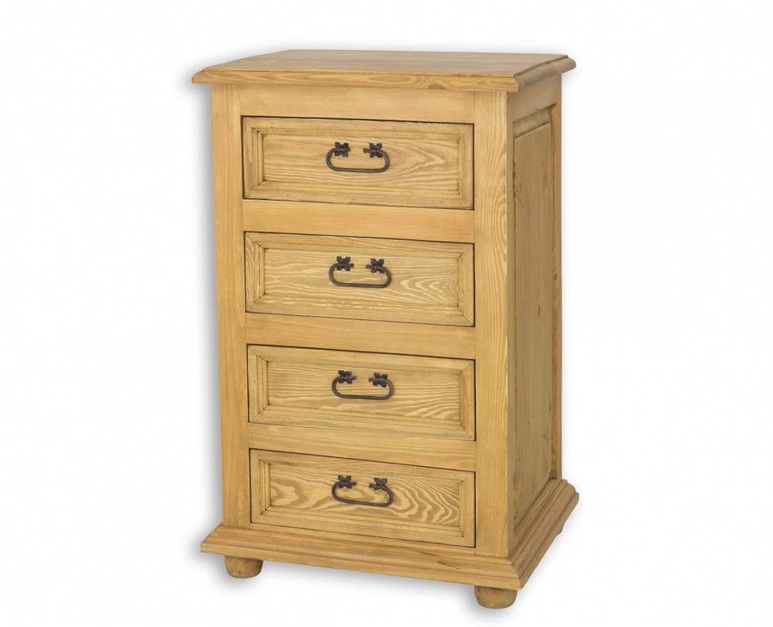 Selská komoda z masivu com 10 - k02 tmavá borovice