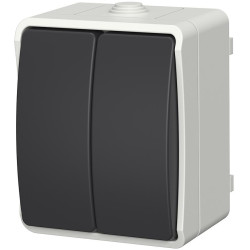 Sériový vypínač na omítku Aqua Plus IP54 vodotěsný šedý