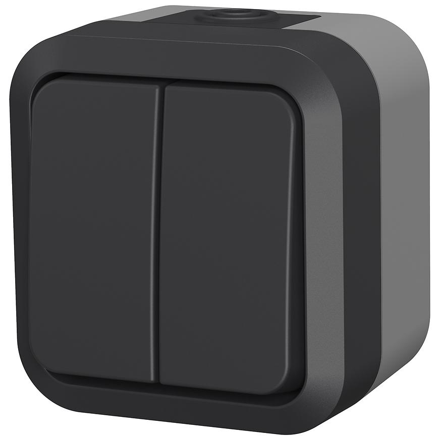 Sériový vypínač na omítku Aqua Pro IP55 vodotěsný šedý