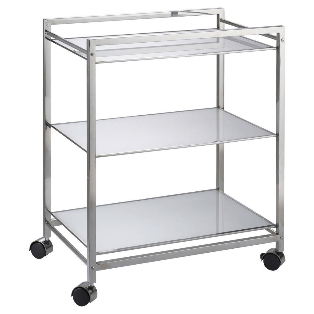 SERVÍROVACÍ VOZÍK, bílá, barvy nerez oceli, 60,5/73,5/40,5 cm