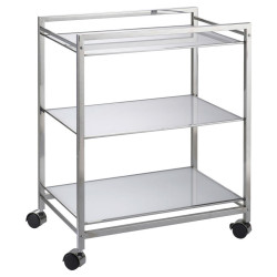 SERVÍROVACÍ VOZÍK, bílá, barvy nerez oceli, 60,5/73,5/40,5 cm