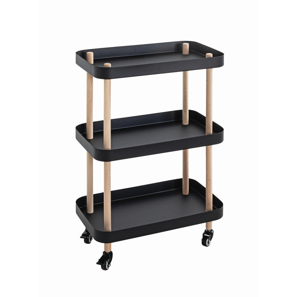 SERVÍROVACÍ VOZÍK, přírodní barvy, černá, barvy buku, 50/30/76 cm