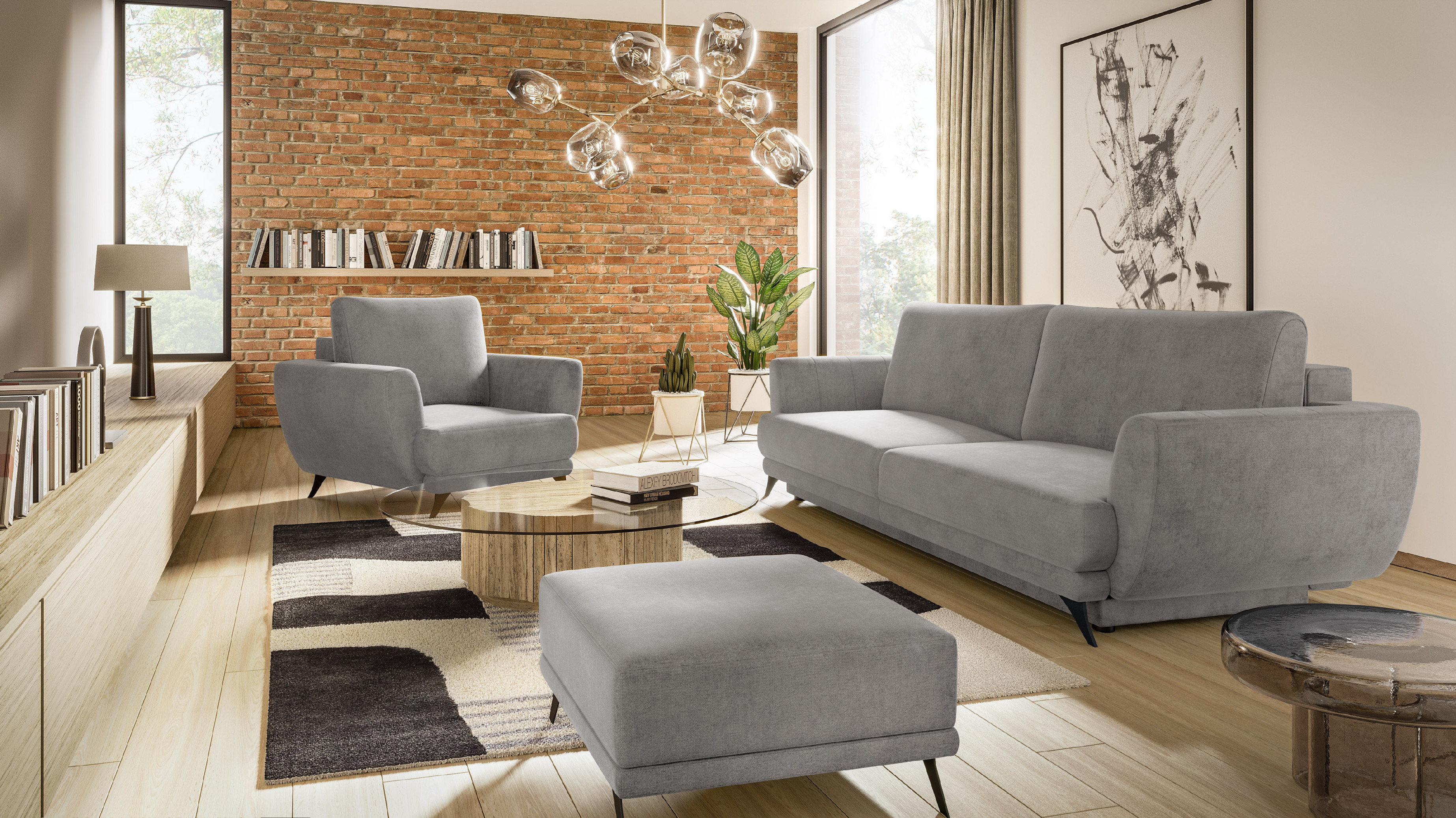 Sestava Megis - 3F+1F+taburet látka: Gojo 4