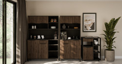 Sestava Monza Barva korpusu: Černá, Barva dvířek: Ořech okapi