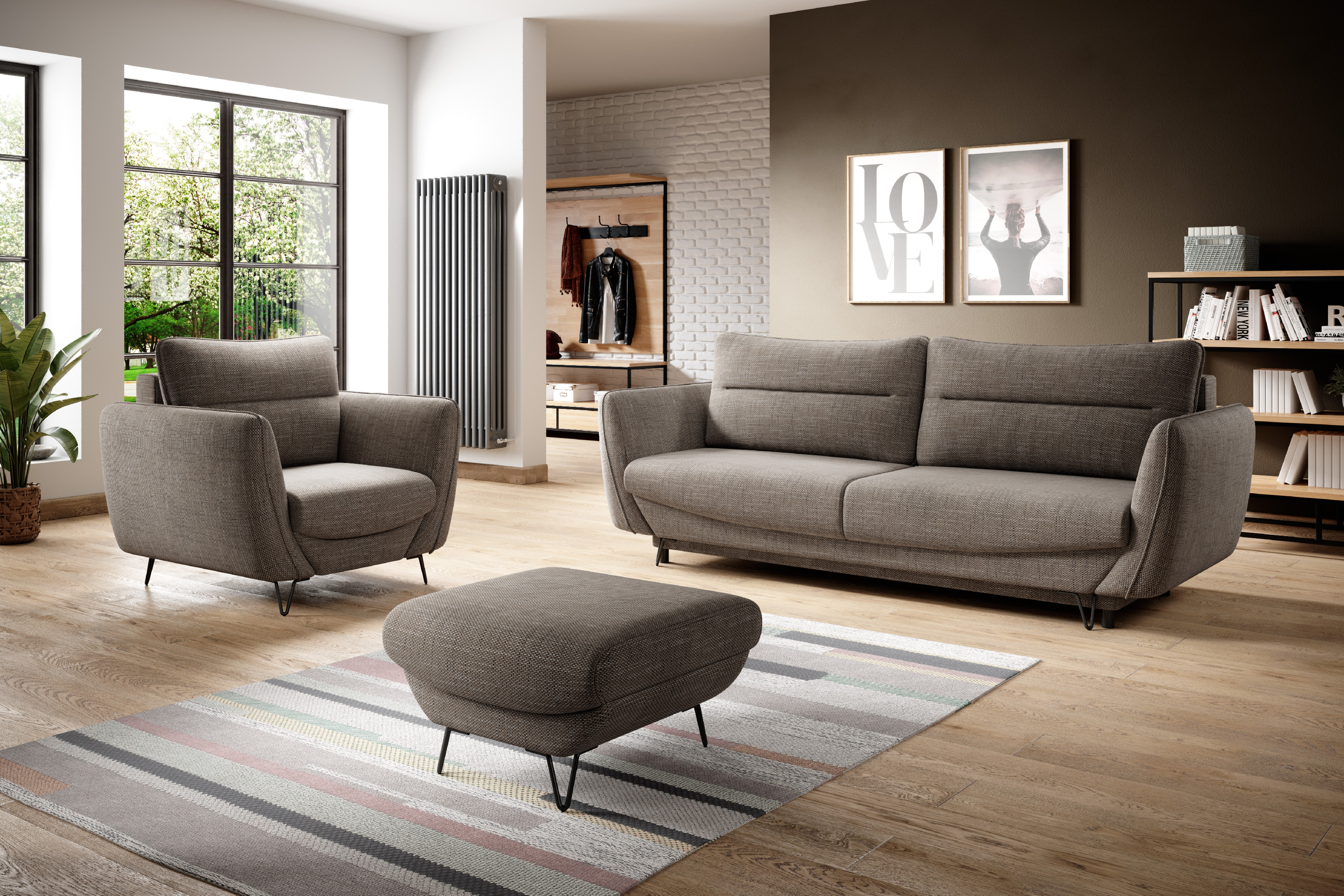 Sestava Silva - 3F + 1F + taburet látka: Marte 20