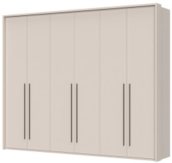 Šestidveřová šatní skříň s rámem baptiste - béžová