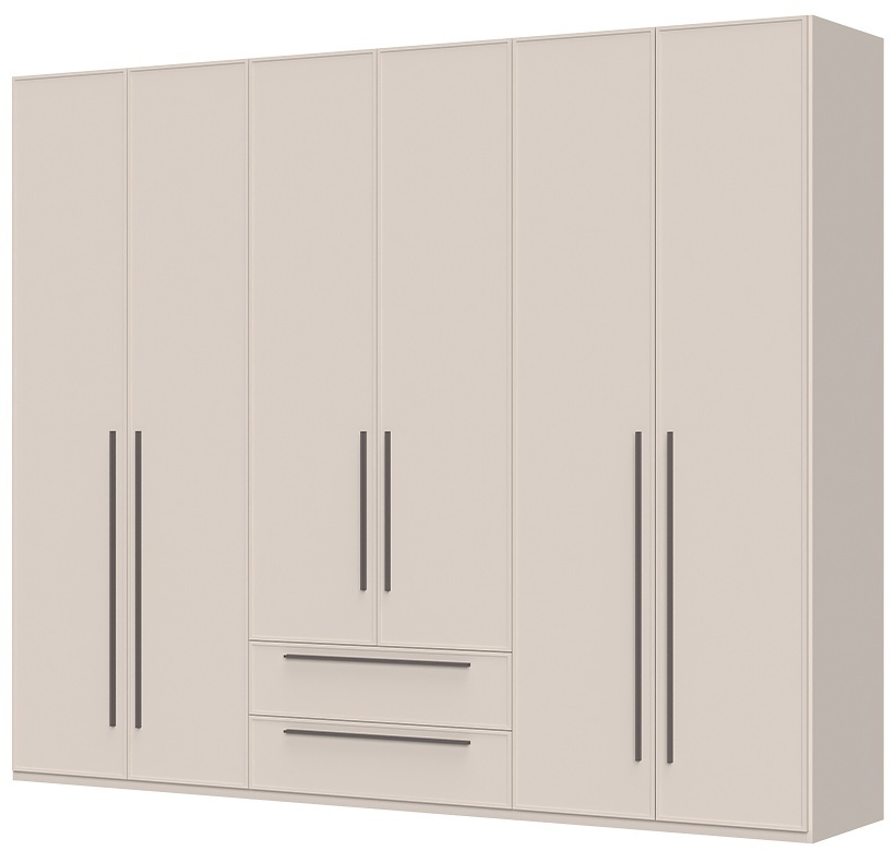 Šestidveřová šatní skříň se zásuvkami i baptiste - béžová