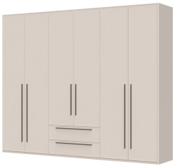 Šestidveřová šatní skříň se zásuvkami i baptiste - béžová