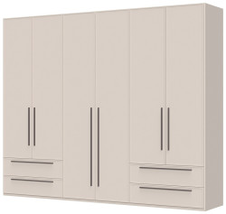 Šestidveřová šatní skříň se zásuvkami ii baptiste - béžová