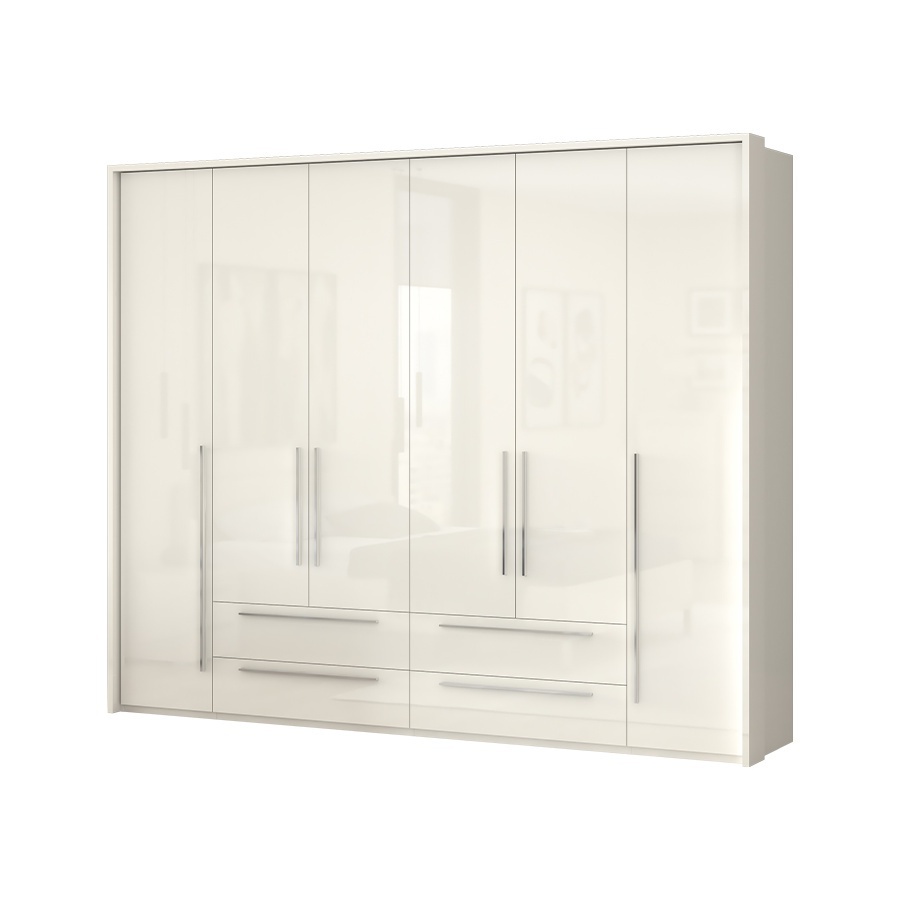 Šestidveřová skříň tiana-béžová - p66b/pn s osvětlením