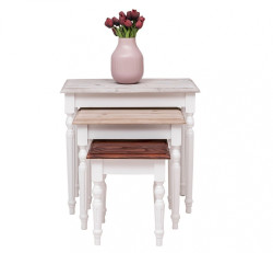 Set odkládacích stolků percy 80 - bílá/hnědá/šedá