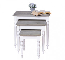 Set odkládacích stolků percy 80 - bílá/šedá