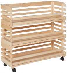 Set velkých přepravek z masivu na kolečkách apollo - borovice