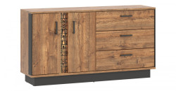 Široká komoda klement - dub april/černý