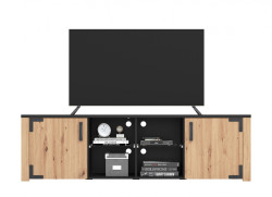 Široký tv stolek miles - dub artisan/černá