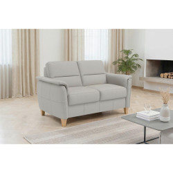 Sit & More DVOUMÍSTNÁ POHOVKA, světle šedá, pravá kůže