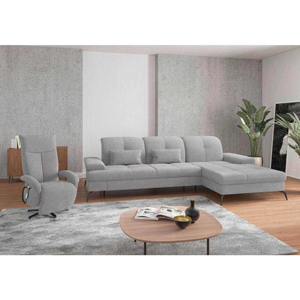 Sit & More ROHOVÁ SEDAČKA, textil, světle šedá